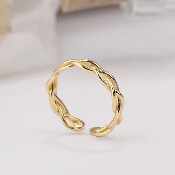 Sterling silver adjustable shank Chain link ring - Picture 6 of 12